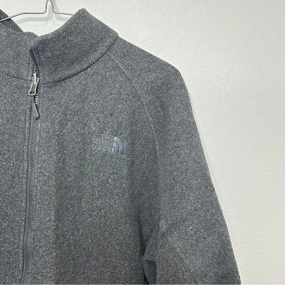 The North‎ Face Mens Size Large Gray Jacket Full Zip Fleece Hiking Outdoor